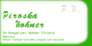 piroska wohner business card